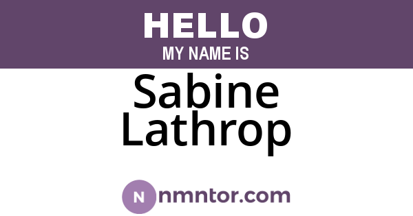 Sabine Lathrop