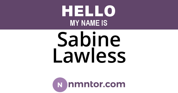 Sabine Lawless