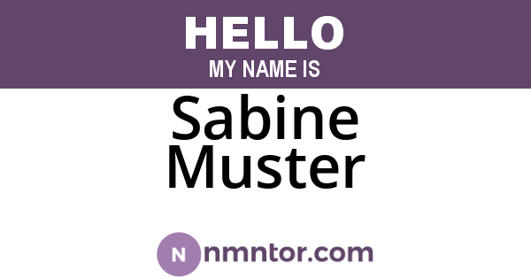 Sabine Muster