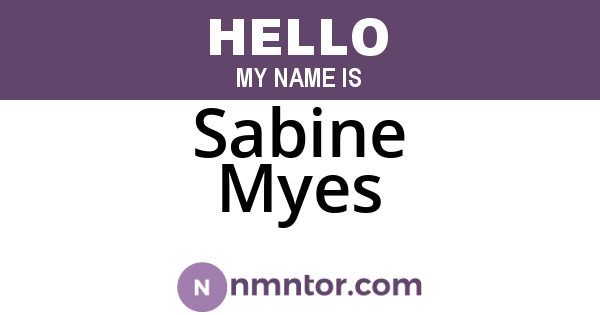 Sabine Myes