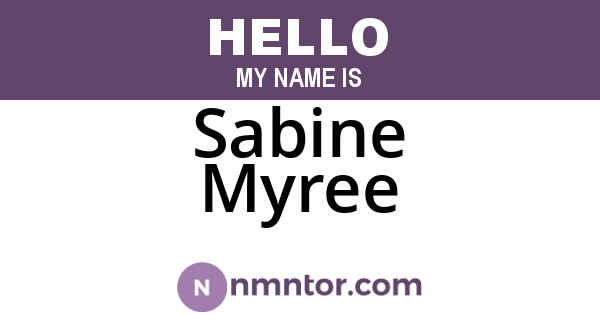 Sabine Myree