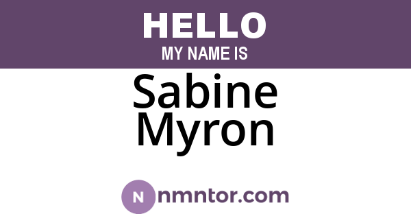 Sabine Myron