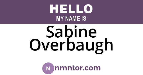 Sabine Overbaugh
