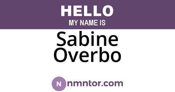 Sabine Overbo