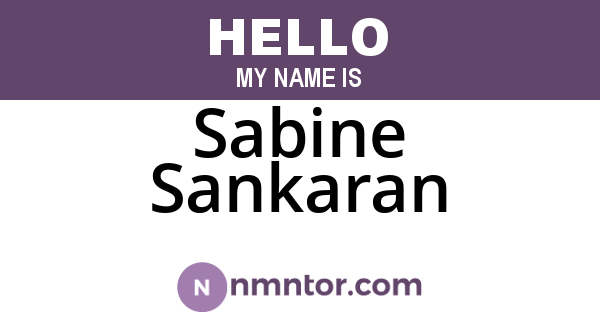 Sabine Sankaran