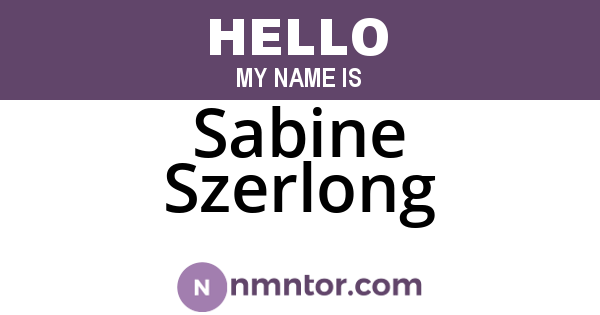 Sabine Szerlong