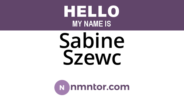 Sabine Szewc