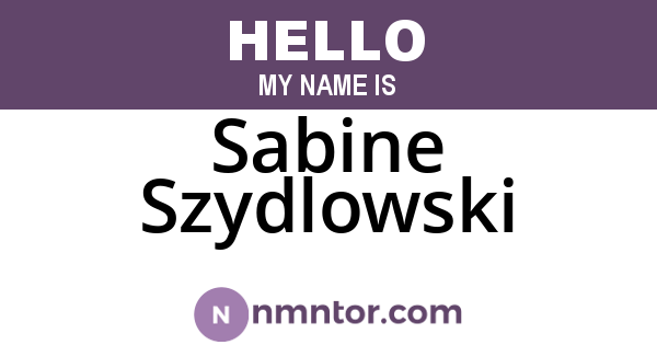 Sabine Szydlowski