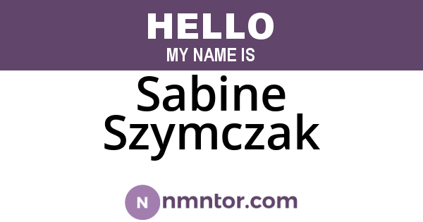 Sabine Szymczak