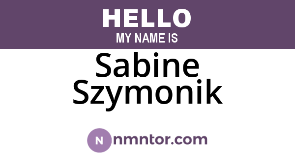 Sabine Szymonik