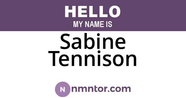 Sabine Tennison