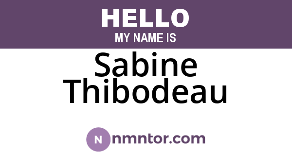 Sabine Thibodeau