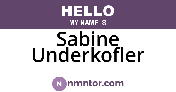 Sabine Underkofler