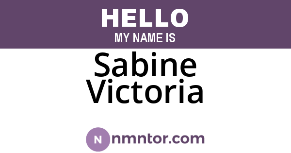 Sabine Victoria