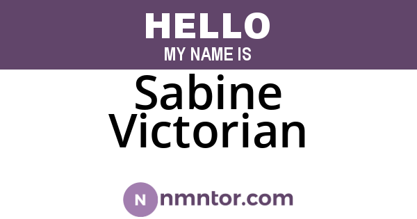 Sabine Victorian