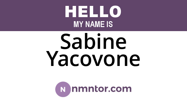 Sabine Yacovone