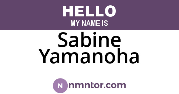 Sabine Yamanoha