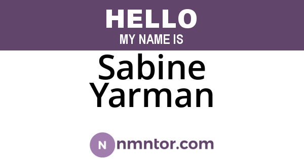 Sabine Yarman