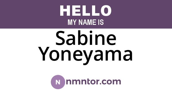 Sabine Yoneyama