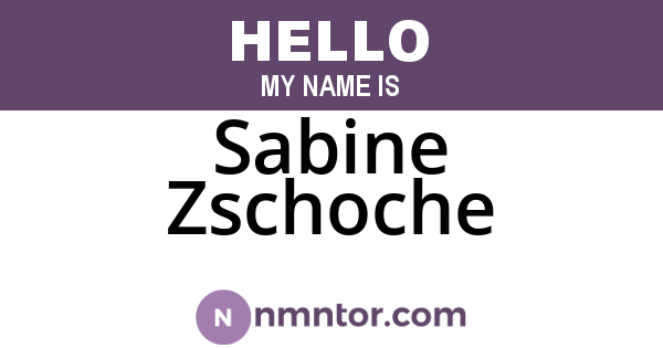 Sabine Zschoche