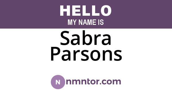 Sabra Parsons