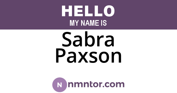 Sabra Paxson