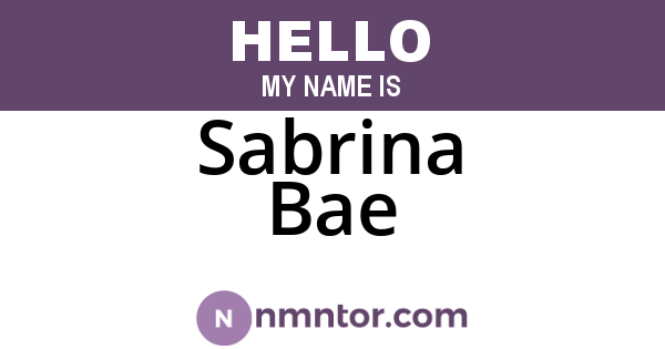 Sabrina Bae