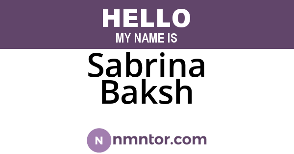 Sabrina Baksh