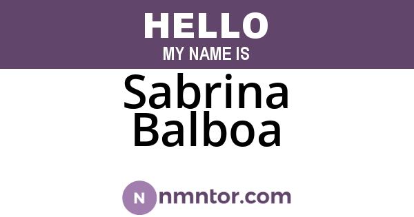Sabrina Balboa