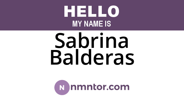 Sabrina Balderas