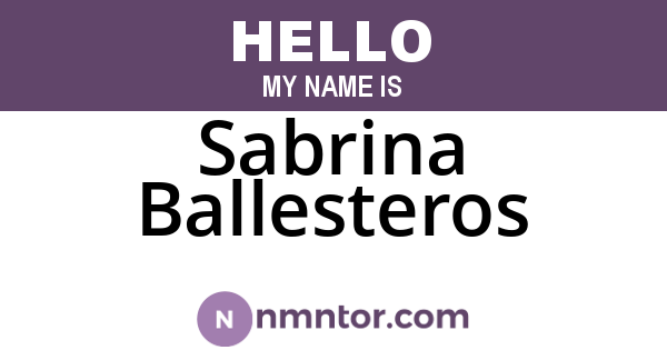 Sabrina Ballesteros