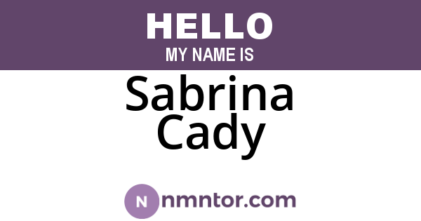 Sabrina Cady