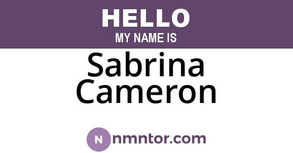 Sabrina Cameron