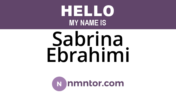 Sabrina Ebrahimi