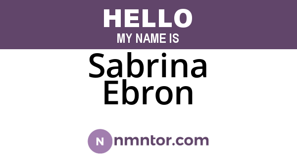 Sabrina Ebron