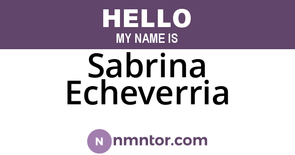 Sabrina Echeverria
