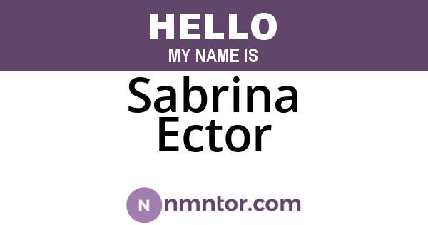 Sabrina Ector