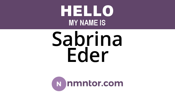 Sabrina Eder