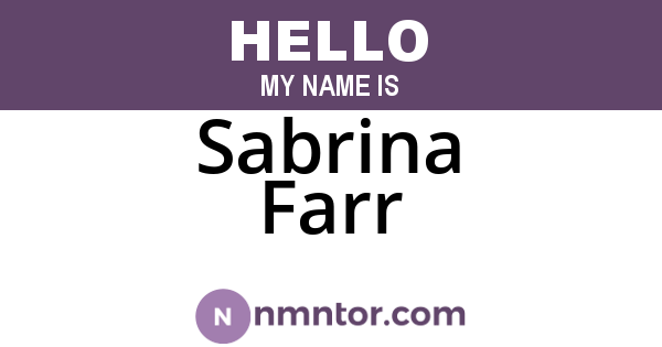 Sabrina Farr