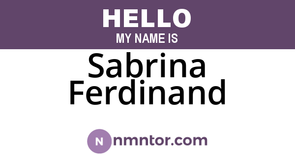 Sabrina Ferdinand