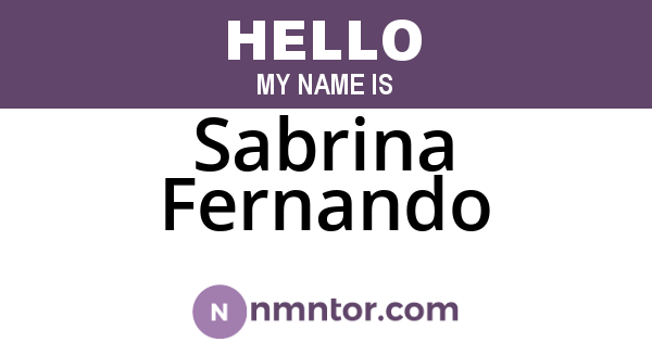 Sabrina Fernando