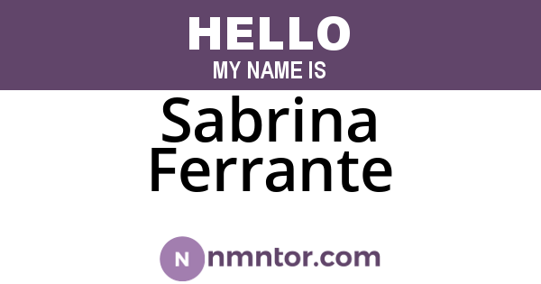 Sabrina Ferrante