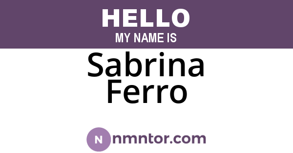 Sabrina Ferro