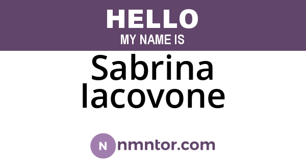 Sabrina Iacovone