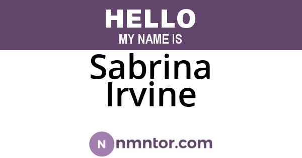 Sabrina Irvine