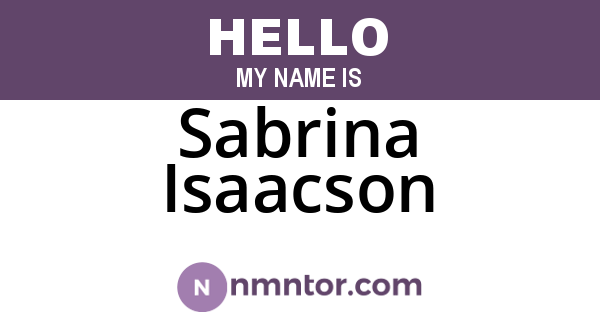 Sabrina Isaacson