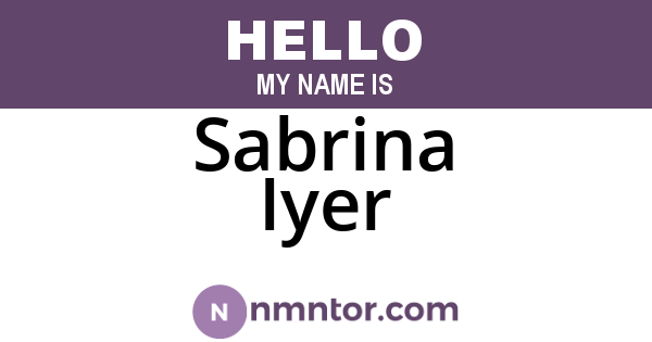 Sabrina Iyer