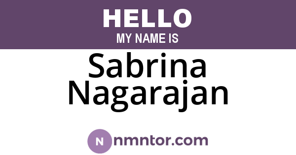 Sabrina Nagarajan