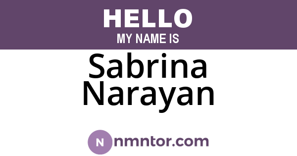 Sabrina Narayan