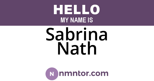Sabrina Nath